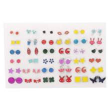36 Pairs/Lot Mix Women Girl Small Stud Earrings Plastic Glue Stick Earring Set Kids Cute Gold Silver Color Earring Jewelry 2024 - buy cheap