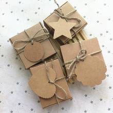 Caja de embalaje de regalo de papel Kraft pequeña de 50 uds, caja de dulces de jabón hecha a mano de cartón kraft, caja de regalo de papel artesanal personalizada 2024 - compra barato