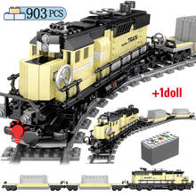 City Electric Urban Heavy Train Track Car Building Blocks High-speed Fuxing Rail Train Bricks Toy for Children 2024 - buy cheap