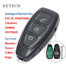 Keyecu chave remota de substituição inteligente, 434mhz id49 para ford focus c-max focus grand c-max mondeo kuga fcc id: kr5876s8 2024 - compre barato