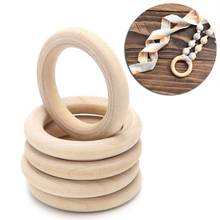 5Pcs Natural Wood Circle Ring Pendant Connectors Beads DIY Jewelry Findings 40mm 2024 - buy cheap