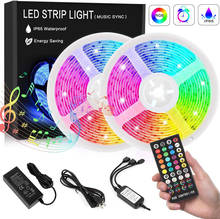 5050 RGB LED Strip Music Sync 10M Led Diode Tape With Remote Controller Power Adapter Lights Strip Party TV Background Decor 2024 - buy cheap