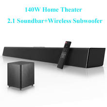140W Home Theater Sound System 2.1 Soundbar TV Bluetooth Speaker Support Optical AUX Coaxial Sound Bar Wireless Subwoofer For TV 2024 - buy cheap