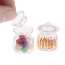 1Pcs 1:12 Dollhouse Miniature Glass Bottle Candy Jar Doll Kitchen Candy Bottle Model 2024 - buy cheap