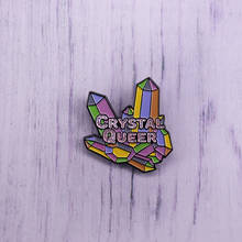 Aglomerado de cristal esmalte pin broche de presente mágico do orgulho gay LGBT para ela 2024 - compre barato
