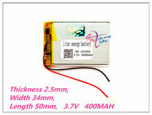 253450 3.7V 400MAH Lithium Polymer LiPo li ion Rechargeable Battery For Mp3 MP4 MP5 GPS 283450 2024 - buy cheap