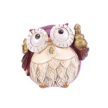1pc Owl Resin Adornment Lucky Artistic Blessing Home Decor Desktop Craft Figurine For Store Office Bedroom Living Room 2024 - buy cheap