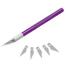 Non-Slip Metal Scalpel Knife Tools Kit Cutter Engraving Craft knives+5pcs Blades Mobile Phone PCB DIY Repair 2024 - buy cheap