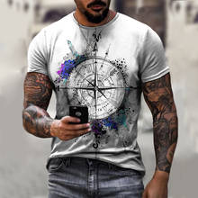 2021 new stylish and handsome men's compass 3D printed T-shirt summer hip-hop style T-shirt short sleeve fashion trend streetwea 2024 - compre barato