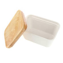 Caixa nórdica de manteiga 250/400g, porta hermética para manteiga, prato de cozinha, recipiente para armazenamento de queijo, ferramenta para alimentos com tampa de vedação de madeira 2024 - compre barato