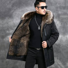 Real Fur Coat Winter Jacket Men Plus Size Natural Raccoon Fur Liner Parka Real Raccoon Fur Collar Jackets Warm Coat 4549 YY1014 2024 - buy cheap