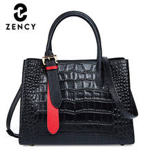 Zency 2022 Fashion Elegant Ladies Top-handle Bag Soft Genuine Leather Handbag Commute Work Female Shoulder Crossbody Bags Black 2024 - buy cheap