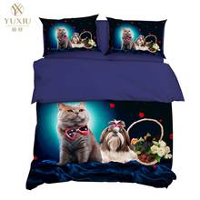 YuXiu 3D Bedding Set Animal Cats Stars blue Duvet Covers 3Pcs Sets Bed Linen Quilt Cover King Queen Full Twin Double Size 2024 - buy cheap