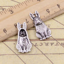 20pcs Charms Rabbit 24x10mm Antique Bronze Silver Color Pendants Making DIY Handmade Tibetan Finding Jewelry For Bracelet 2024 - buy cheap