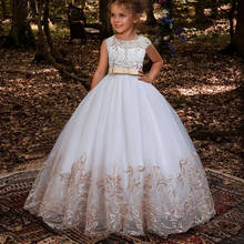 New Year Dress Girls Party Wedding Lace Beading Princess Dresses For Girls Long Formal Prom Dress Girls Costume Vestidos 2024 - buy cheap