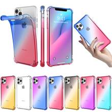 100Pcs Shockproof Gradient Soft TPU Phone Case For iPhone 12 11 Pro Max XS Max X XR 8 7 6 6S Plus SE2 Clear Cover On i 12Mini 2024 - buy cheap