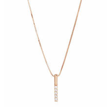 Design simples colar de corrente de clavícula de cristal para mulheres elegantes senhoras rosa ouro pingente colares moda jóias femininas 2024 - compre barato