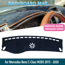 Para mercedes benz c-klasse c180 c200 c220 c250 c300 anti-deslizamento painel de cobertura esteira interior sun sombra traço placa acessórios do carro 2024 - compre barato