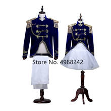 Halloween Costumes Adult King Prince Renaissance Medieval Men Women Stage Cosplay Costume 2pcs set Coat Pant Skirt S M L XL 2024 - buy cheap