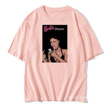 Camisetas divertidas de melanina Poppin para mujer, ropa de calle de hip-hop de los 90, color rosa, de verano, talla grande 2024 - compra barato