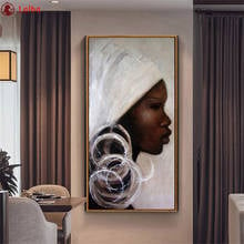 5D DIY Diamond Painting Abstract art black white africa woman face  cross stitch full square/round diamond mosaic embroidery 2024 - buy cheap
