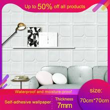 Self Adhesive Waterproof TV Background Brick Wallpapers 3D Wall Sticker Living Room Wallpaper Mural Bedroom Decorative 70*70 2024 - buy cheap