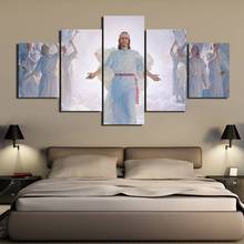 Canvas Painting Wall Art Modular 5 Pieces Christ Jesus Pictures HD Prints Abstract Wings Poster for Living Room Home Decor 2024 - buy cheap