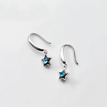 MloveAcc-pendientes de gota de estrella azul para mujer, de Plata de Ley 925 auténtica para mujer, regalo de joyería único Simple de cumpleaños de compromiso 2024 - compra barato