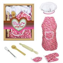 Kids Pretend Play Toy Simulation Cake Baking Apron Mitt Rolling Pin Kitchen Cooking Set Toys For Children Funny Kitchen Toy Gift 2024 - buy cheap
