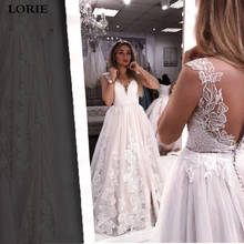 LORIE Boho Wedding Dress Sleeveless Appliqued Lace Bride Dress V Neck Princess Wedding Gowns vestidos de novia 2024 - buy cheap