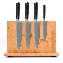 Bloque de cuchillos magnético de bambú, soporte para cuchillos de cocina, organizador de almacenamiento de cuchillos de doble cara súper magnético sin cuchillos. Por Leeseph 2024 - compra barato