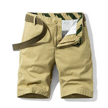 2021 Summer Red Multi-pockets Cotton Men's Cargo Shorts Straight Loose Casual Shorts Male Short Pants Bermuda Masculina 2024 - buy cheap