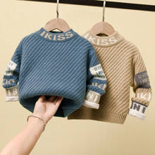 New Girl Casual Hedging Sweater Children's Knitted Woolen Round Neck Spring/Winter Kids Letter Long Sleeve Keep Warm Thicken 2024 - buy cheap