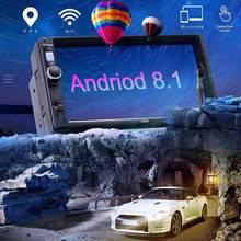 2 Din автомагнитола 7 "сенсорный экран Android 8,1 автомобильный MP5 плеер gps навигация Bluetooth WiFi USB FM HD видео мультимедийный плеер 2024 - купить недорого