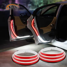 OKEEN Universal Car Door Opening Light Strip 2in1 Red Flash Warning Light and Flow Welcome Light Anti Rear-end Collision Lamp 2024 - buy cheap