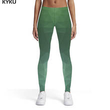 KYKU Green Leggings Women Cube Leggins Geometry Trousers Russia Sport Womens Leggings Pants Fitness Fashion Summer Ladies 2024 - buy cheap