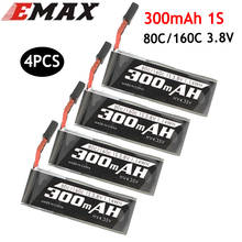 EMAX-batería Lipo para Dron de carreras, enchufe Tinyhawk S - 2s de 300mah, 80C, 3,8 V, GNB27, para FPV, modelo de avión, 4 Uds. 2024 - compra barato