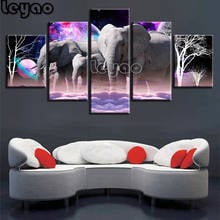 Wonder Elephants 5 Piece Diamond Mosaic 5d DIY Diamond Painting Full Square Round Drill Embroidery Home Decoration Multi Panel, 2024 - buy cheap