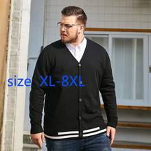 New Fashion Super Large Spring Autumn Men Cardigan Thin Coat Casual Fashion V-neck Computer Knitted Sweater Plus Size XL-7XL 8XL 2024 - buy cheap