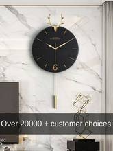 Настенные часы с головой оленя в скандинавском стиле, креативные Современные Простые уникальные светильник ильники для гостиной 2024 - купить недорого