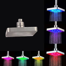 LED Rain Shower Head 6inch ABS Chrome 7 Colors Automatic Change No Need Electric Power Bathroom Bath Shower Head 1/2" Connect 2024 - buy cheap