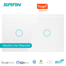 SRAN US wall wifi light switch 2 gang interruptor inteligente, smart wireless switch work with Alexa Google Home Echo 2024 - buy cheap