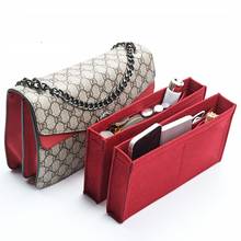 Fits For GG Dionysus Flap Felt Cloth Insert Bag Organizer Makeup Handbag Travel Inner Purse Portable Cosmetic Base Shaper 2024 - купить недорого