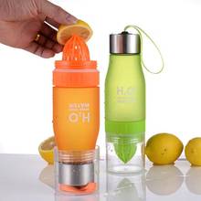 Botella de limón para agua de 650ml, Infusor de jugo de fruta creativo, botella de té de viaje de plástico, bebida deportiva portátil sin BPA 2024 - compra barato