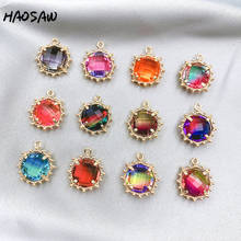 Haossaw-Accesorios de cristal para pendientes, colgantes de cristal clásicos, varios colores, decoración, DIY, 15x16MM, 4 unids/lote 2024 - compra barato