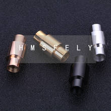 Hmsfextremamente fecho magnético 6mm, em aço inoxidável 316l, com fecho em ouro rosa e preto, acessórios de pulseira de couro 2024 - compre barato