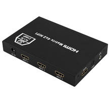 Matriz hdmi 4x2, divisor hdmi, 4k 1080p, 2160p, 3d, conversor de interruptor de vídeo de alta fidelidade, para ps4, laptop, pc, monitor de tv com tela dupla 2024 - compre barato