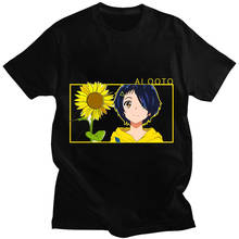 Camiseta con estampado de Wonder Egg, camisa holgada informal con bolsillo de flor de sol, estética, Anime, dibujos animados 2024 - compra barato