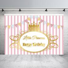 Coroa de ouro para festa de aniversário, cortina com faixas para fundo recém-nascido, princesa, fundo de vinil para estúdio fotográfico 2024 - compre barato