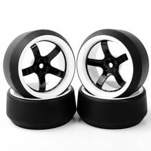 4 pces 1/10 rc deriva pneus roda modelo rim 12mm hex para hpi hsp corrida on-road carro 6mm offset 2024 - compre barato